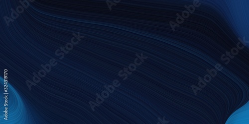 Fototapeta Naklejka Na Ścianę i Meble -  background graphic with modern soft swirl waves background illustration with very dark blue, strong blue and midnight blue color
