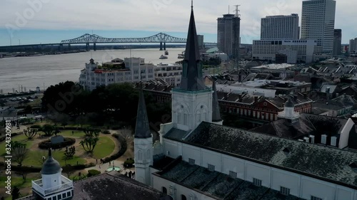 st louis cathedral new orleans hyperlapse  aerial drone 