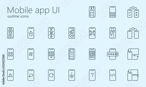 Mobile app UI iconset