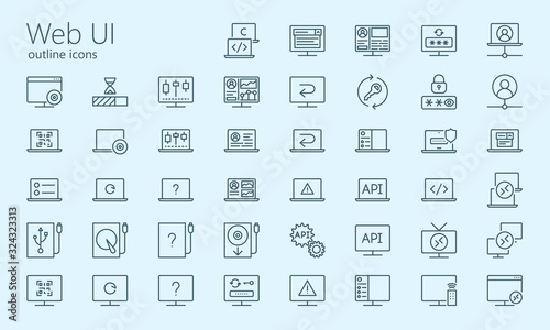 Web UI outline iconset