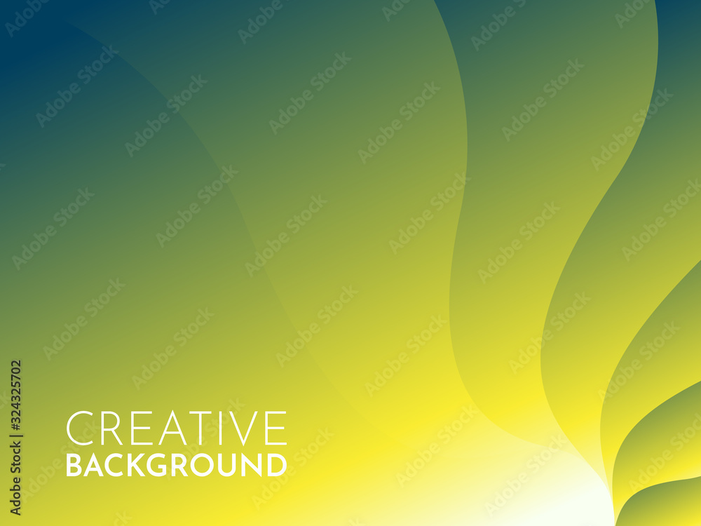 Dynamic modern yellow, green abstract liquid poster design. Fluid ...