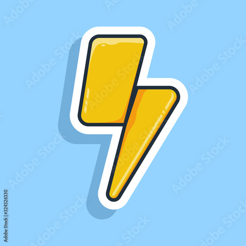 Unique flying Fast Lightning Bolt sticker vector ready for print out
