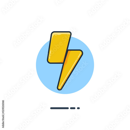 Unique flying Fast Lightning Bolt flat badge icon vector for website