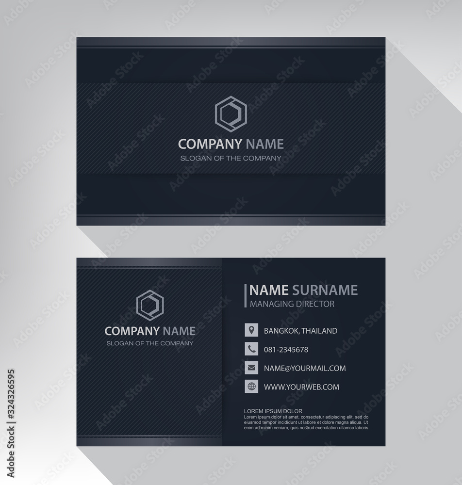 Business card in modern style black gray white Business card in modern style black gray white