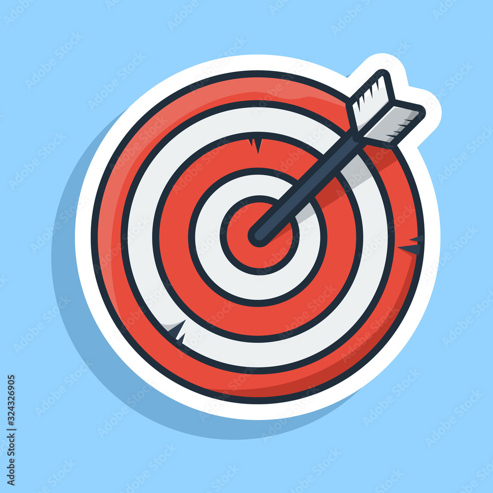 Unique flying bulls eye target point sticker vector ready for print out Unique flying bulls eye target point sticker vector ready for print out