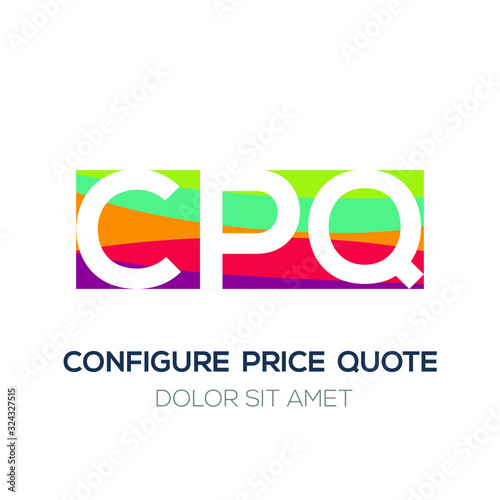 Creative colorful logo , CPQ mean (configure price quote) .