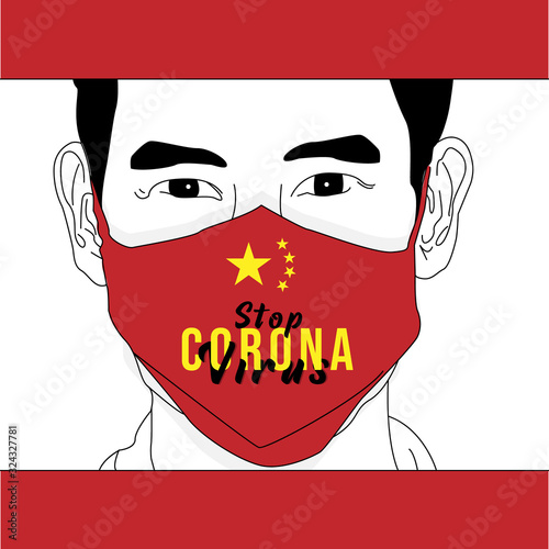 Medical scientist in hazmat suits holding stop coronavirus banner illustration vector eps 10