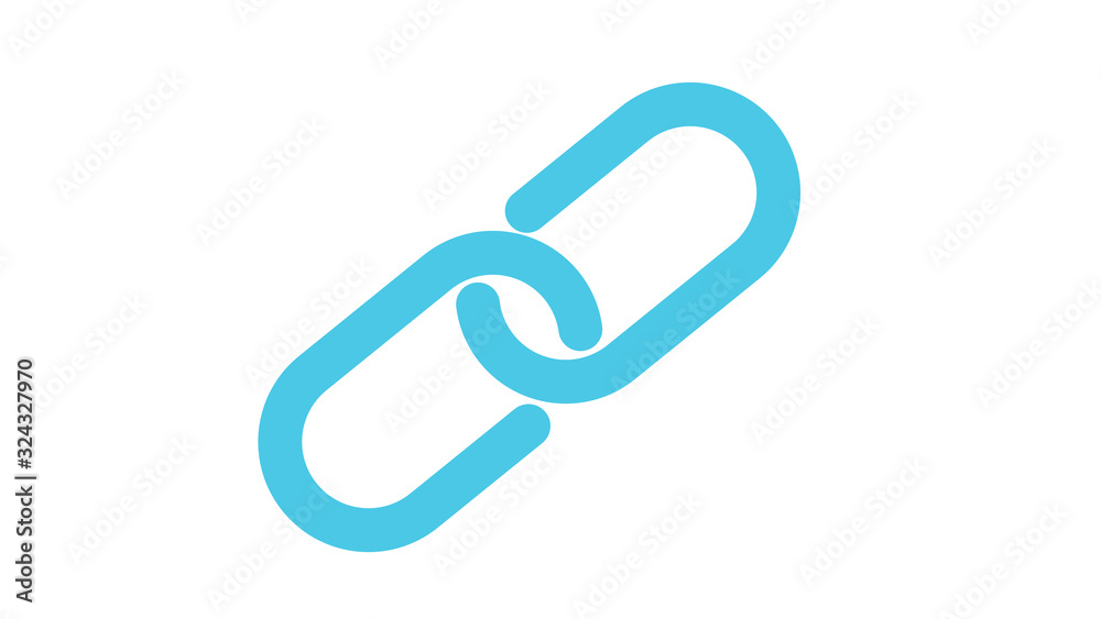 Chain link coming together concept business icon Chain link coming together concept business icon