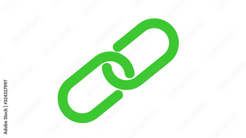 Chain link coming together concept business icon Chain link coming together concept business icon