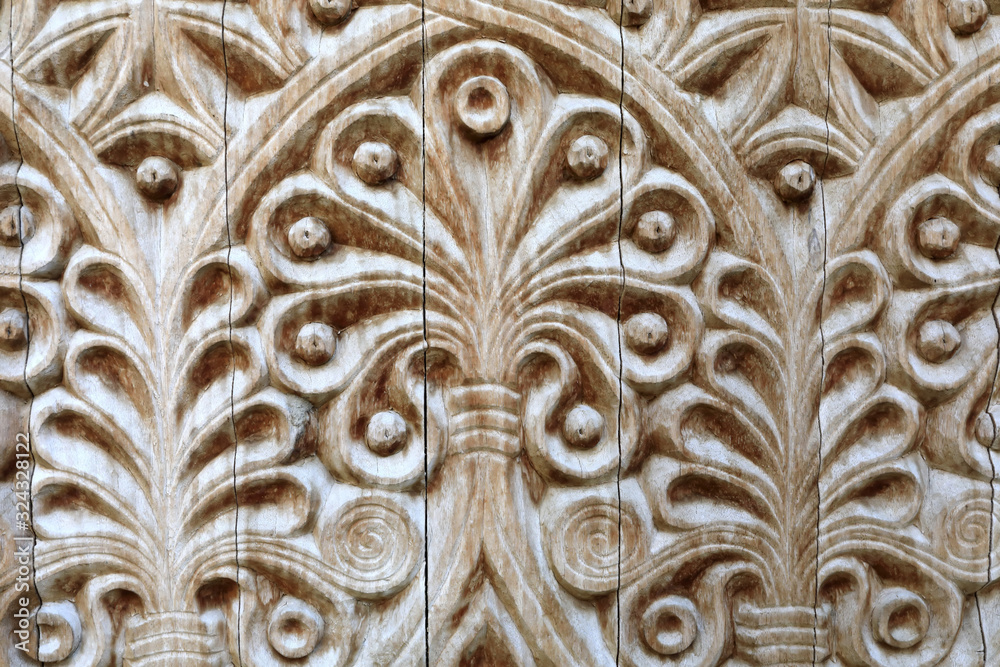 Part of carved wooden door