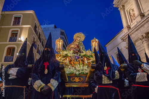   procesión de la Virgen de las a Angustias en Semana Santa en Valladolid Esapaña © jjmillan