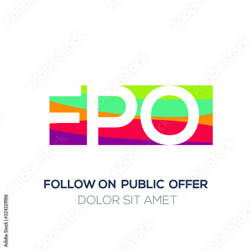 Creative colorful logo , FPO mean (follow on public offer) .