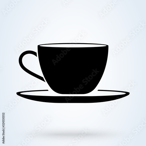 Drink tea cup icon. breakfast hot Coffee vector