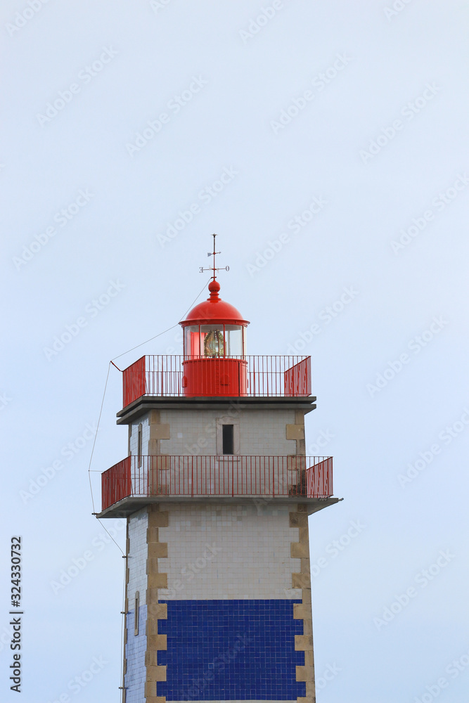 Lighthouse tower. Santa Marta Lighthouse in Cascais, Portugal Lighthouse tower. Santa Marta Lighthouse in Cascais, Portugal