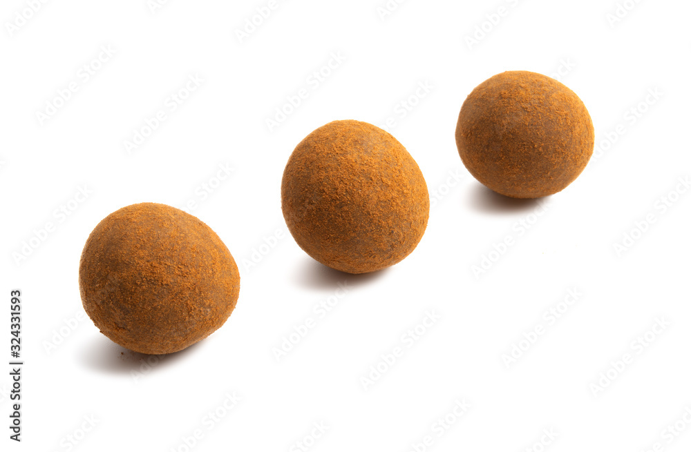chocolate truffle with nut isolated chocolate truffle with nut isolated