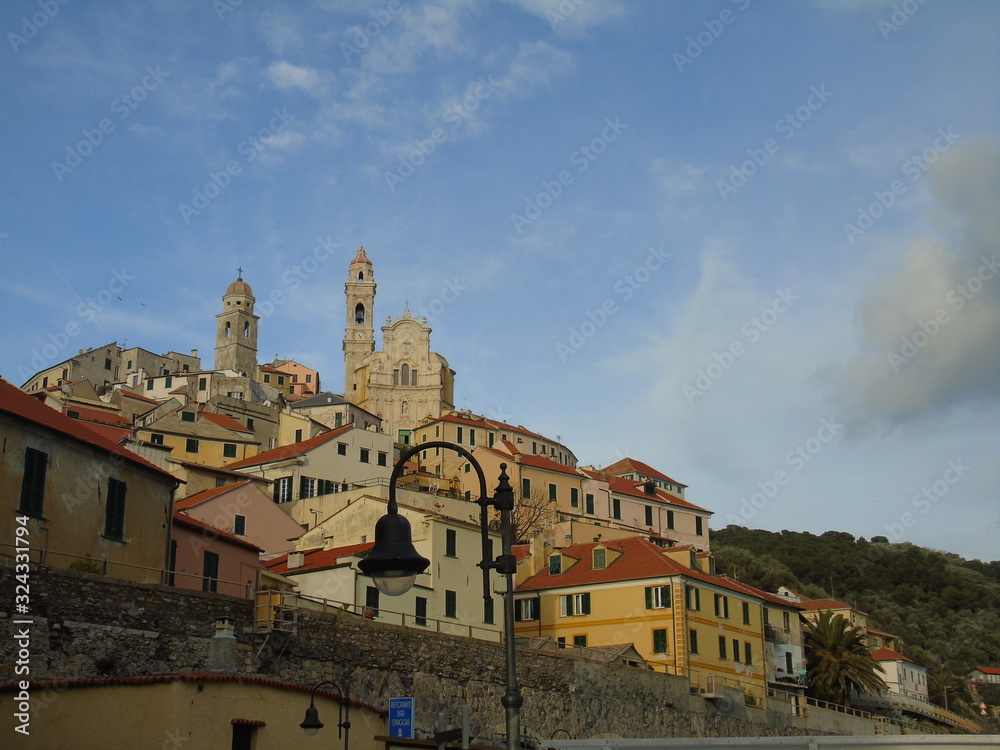 Cervo ligure, Italy – 02/13/2020: The village of Cervo on the Italian Riviera in the province of Imperia, Liguria, Italy