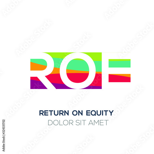 Free Download Creative colorful logo , ROE mean (return on equity) . - GFXLoad