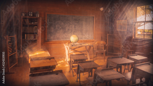Looking in on an old classroom
