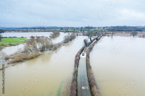 River Severn in Flood at Atcham in Shropshire