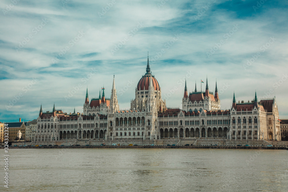 Budapest Parliament Building against the sky