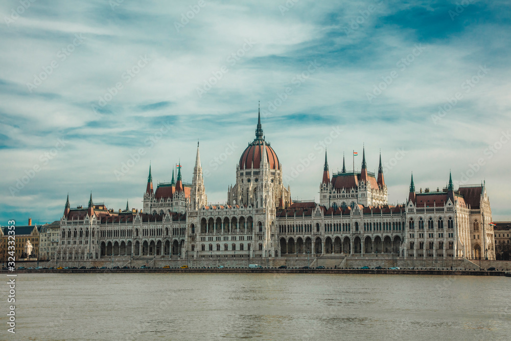 Budapest Parliament Building against the sky