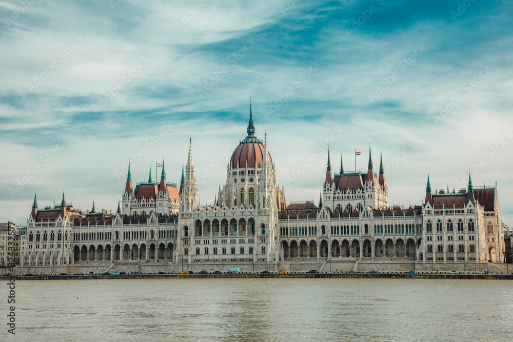 Budapest Parliament Building against the sky