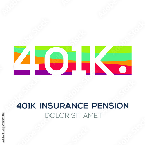 Creative colorful logo , 401k mean (401k insurance pension) .