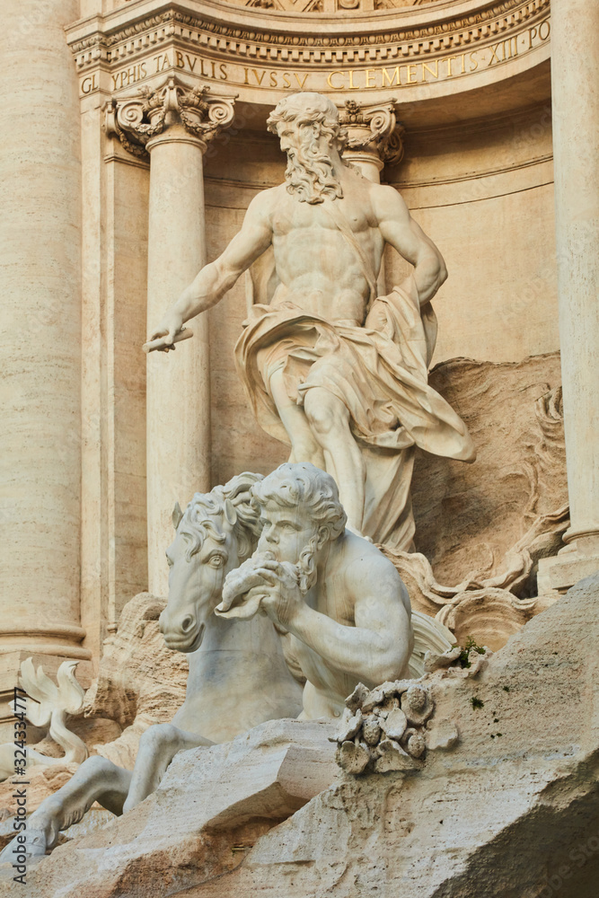 sculpture. trevi fountain in rome