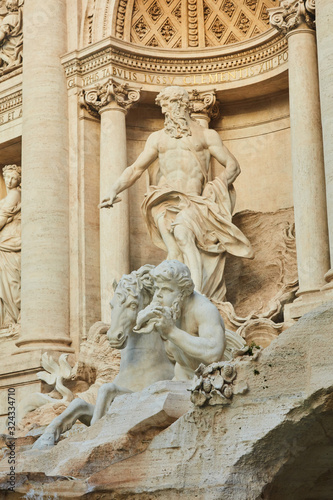 sculpture. trevi fountain in rome