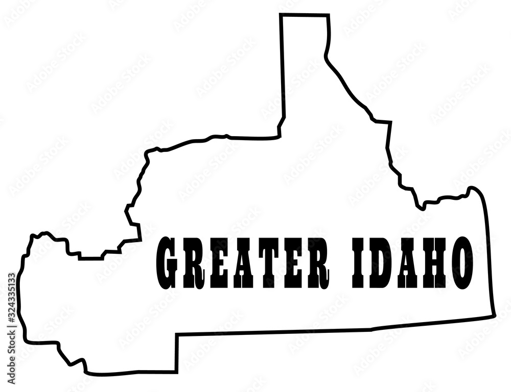 State of Greater Idaho proposed map with parts of Oregon and California