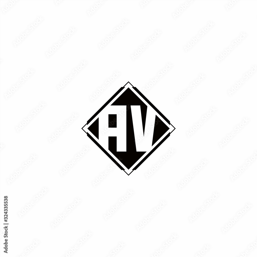 Monogram logo design with diamond square shape Monogram logo design with diamond square shape