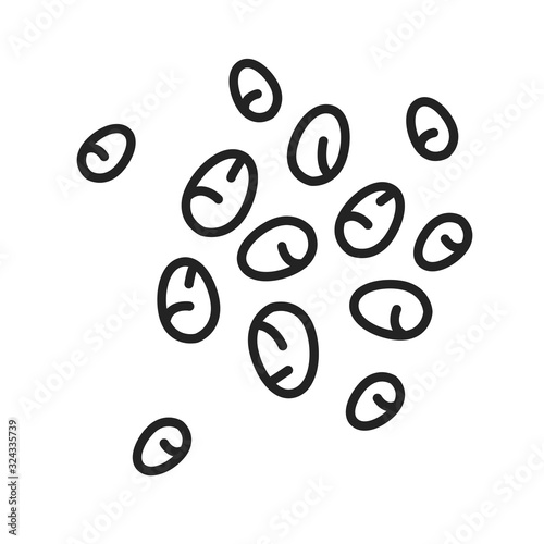 Chia black line icon. ontain essential trace elements and minerals. One of the popular nutrition trends. Pictogram for web page, mobile app, promo. UI UX GUI design element. Editable stroke.