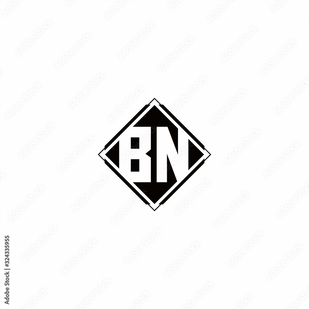 Monogram logo design with diamond square shape Monogram logo design with diamond square shape