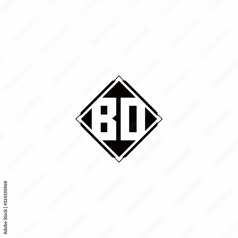 Monogram logo design with diamond square shape Monogram logo design with diamond square shape