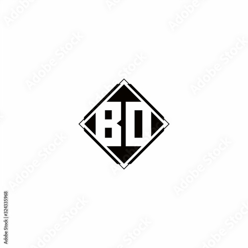 Free Download Monogram logo design with diamond square shape - GFXLoad