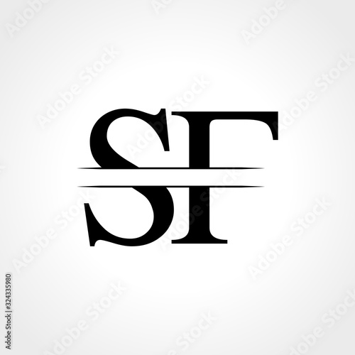 Initial Letter SF Logo Design Vector Template. SF Letter Logo Design