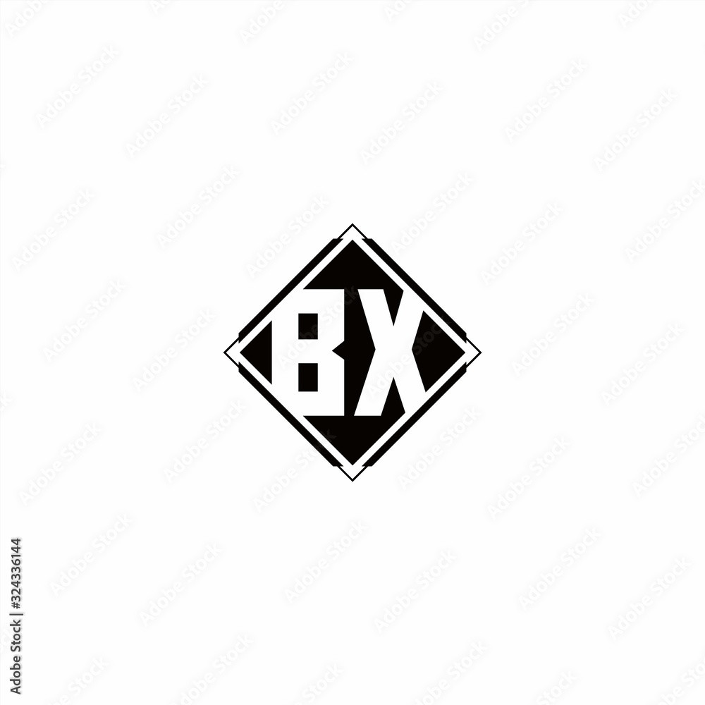 Monogram logo design with diamond square shape Monogram logo design with diamond square shape