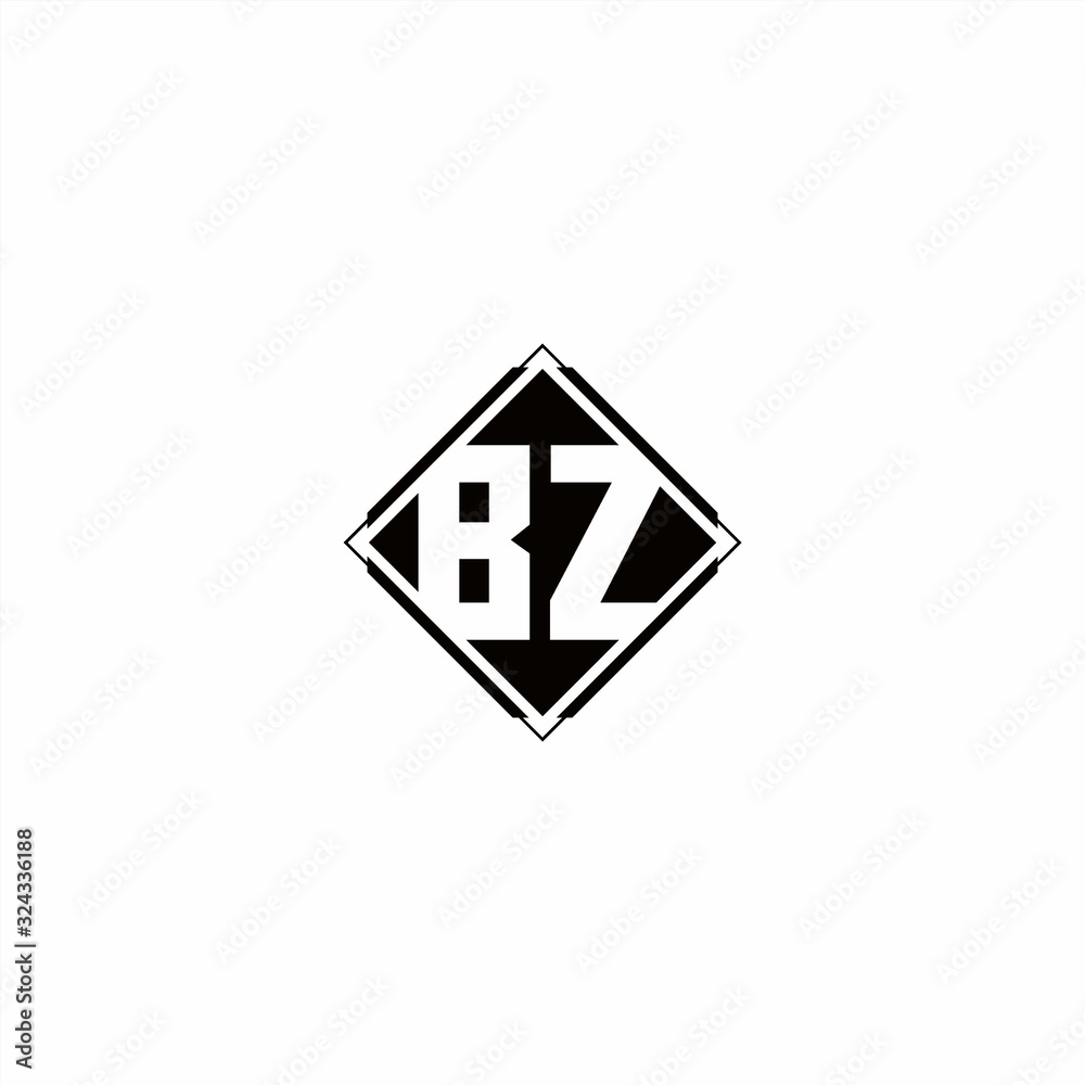 Monogram logo design with diamond square shape Monogram logo design with diamond square shape