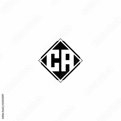 Free Download Monogram logo design with diamond square shape - GFXLoad