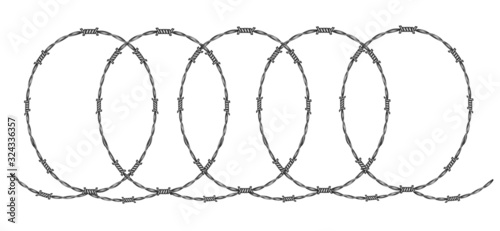 Metallic barbed wire. vector illustration
