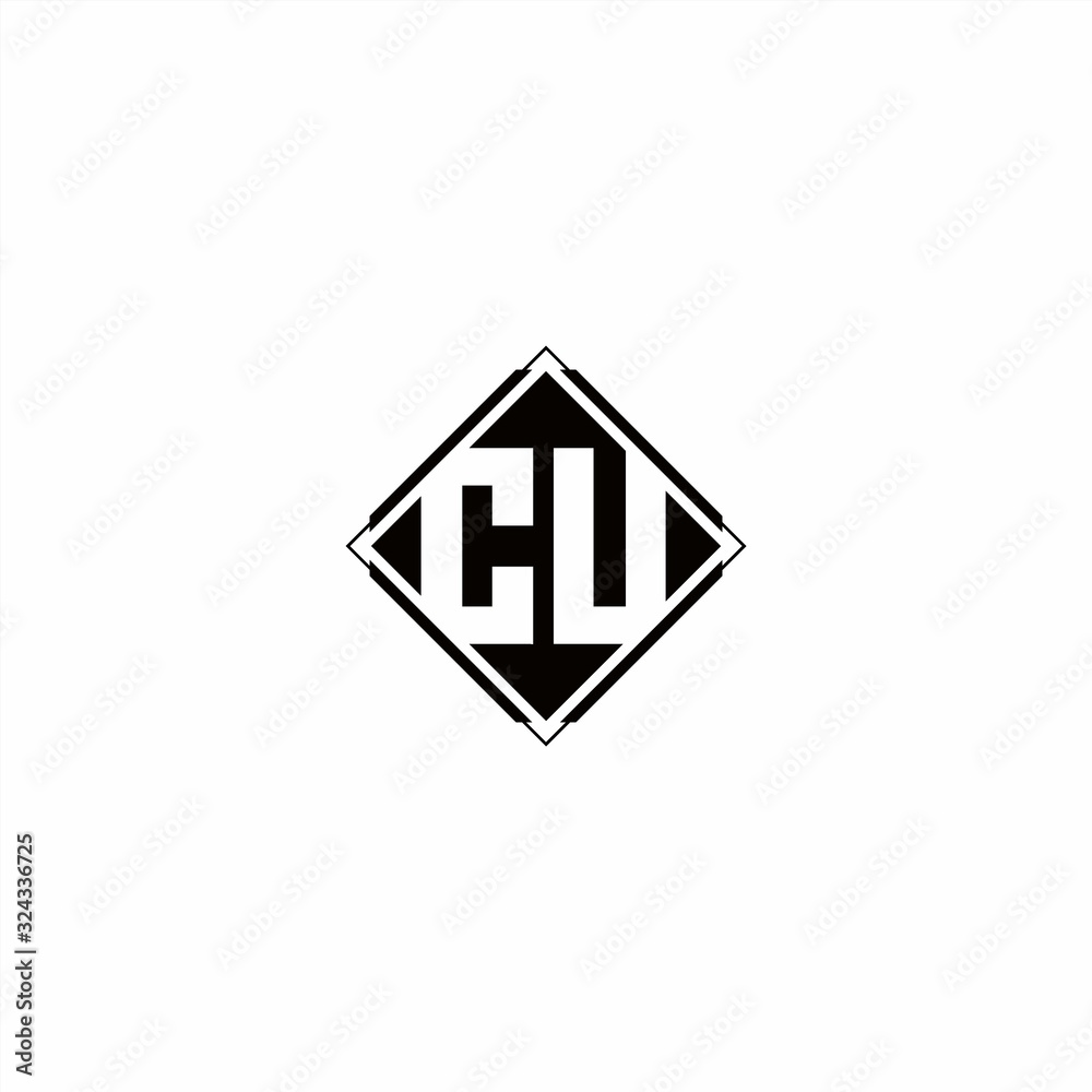 Monogram logo design with diamond square shape Monogram logo design with diamond square shape