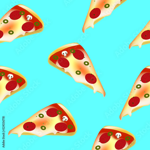 Pizza slice pattern. vector