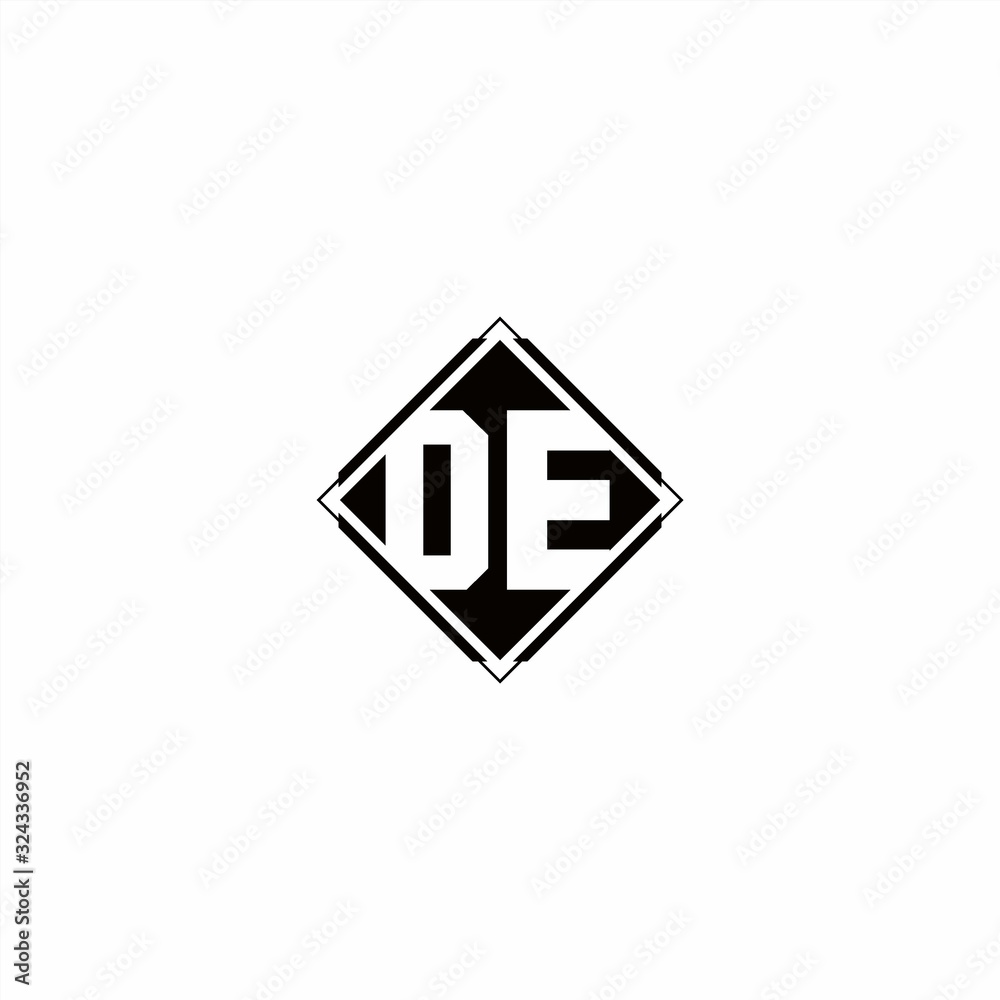 Monogram logo design with diamond square shape Monogram logo design with diamond square shape
