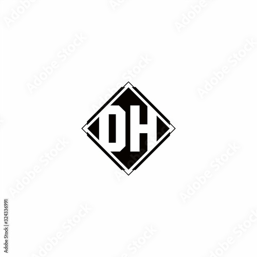 Free Download Monogram logo design with diamond square shape - GFXLoad