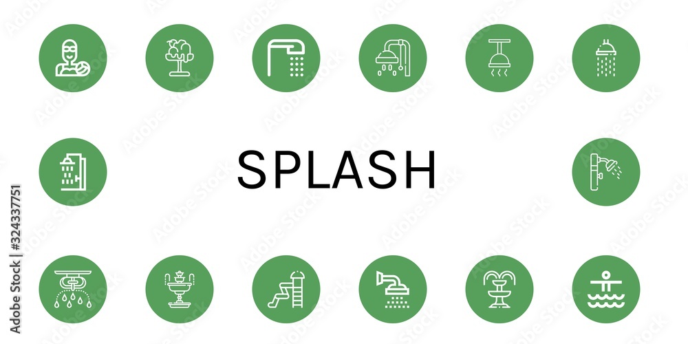 Set of splash icons Set of splash icons