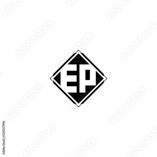 Free Download Monogram logo design with diamond square shape - GFXLoad