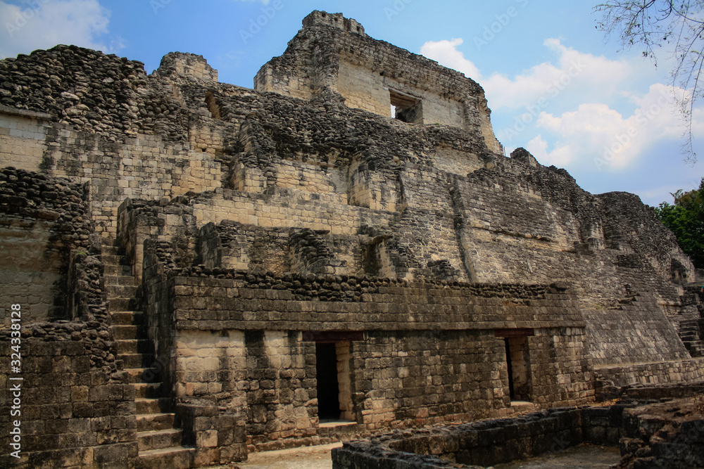 Structure IV maya pyramid of Becan ruins, at Mexico