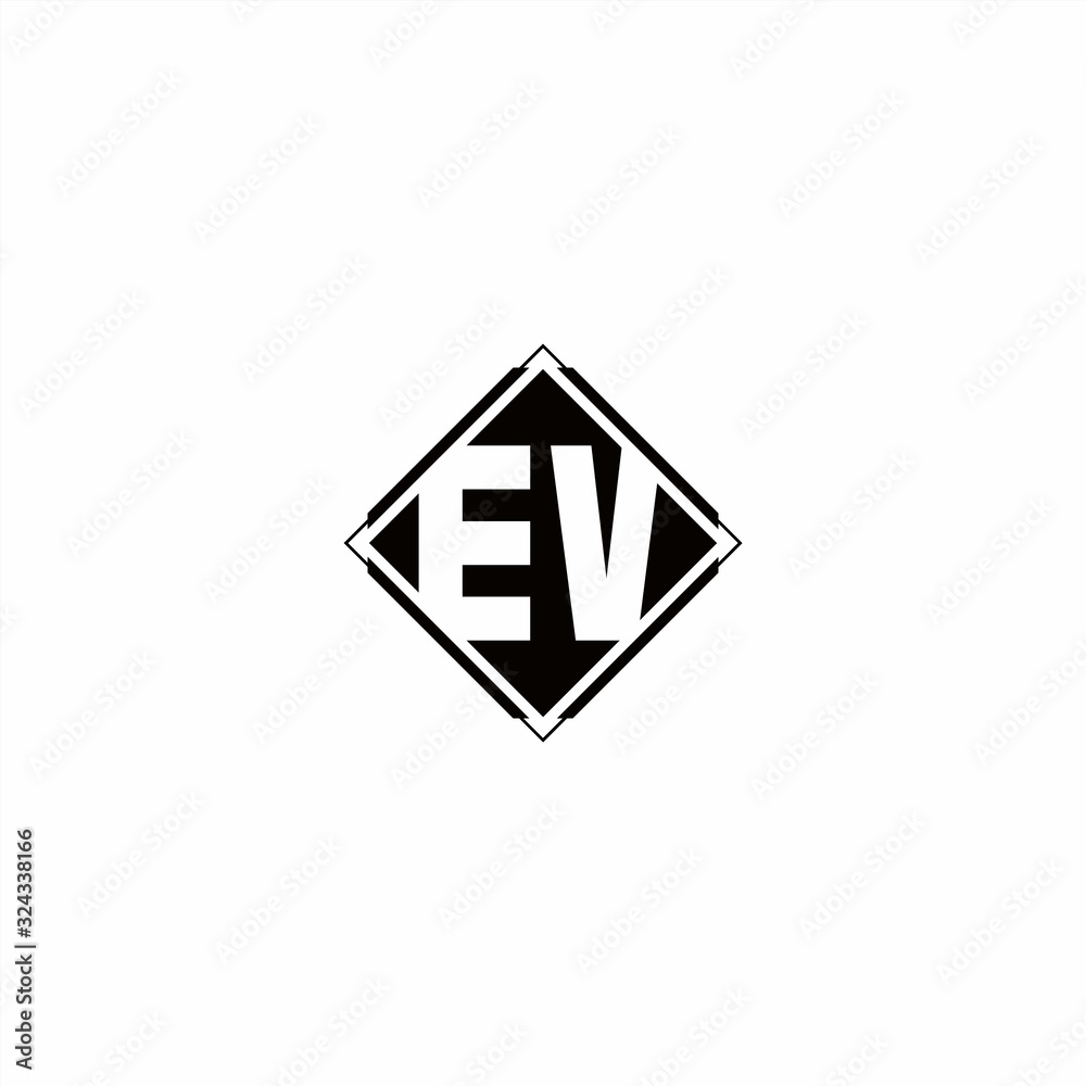 Monogram logo design with diamond square shape Monogram logo design with diamond square shape