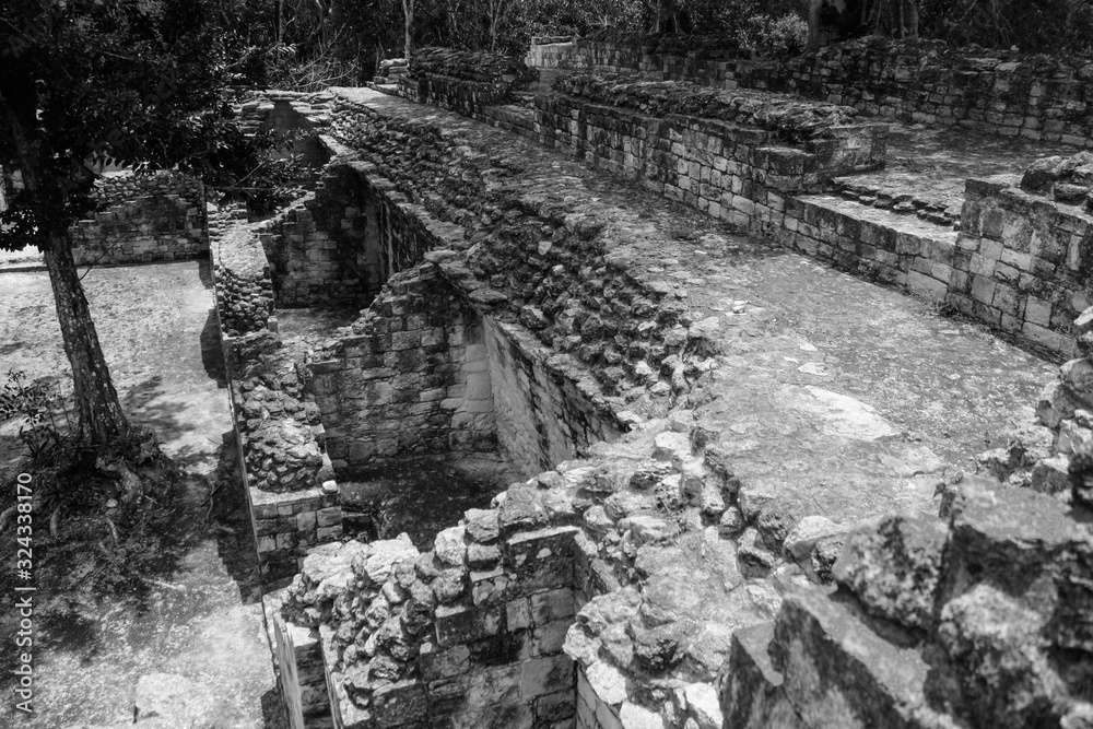 Becan mayan culture ruins, archaeological site