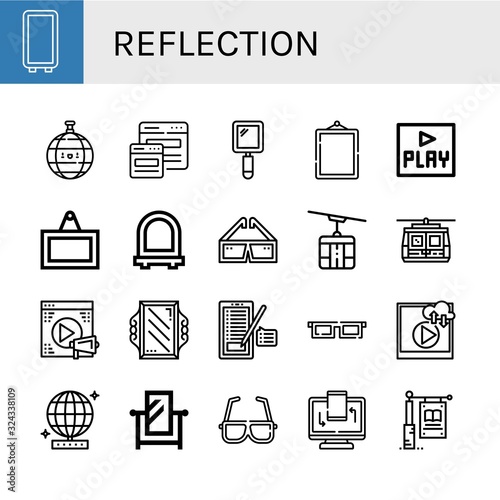 reflection icon set
